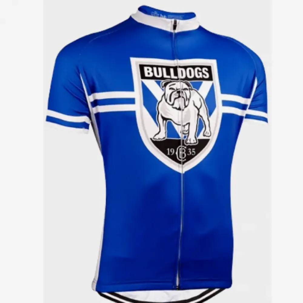 Canterbury Bulldogs Short Sleeve Cycling Jersey/Blue/White