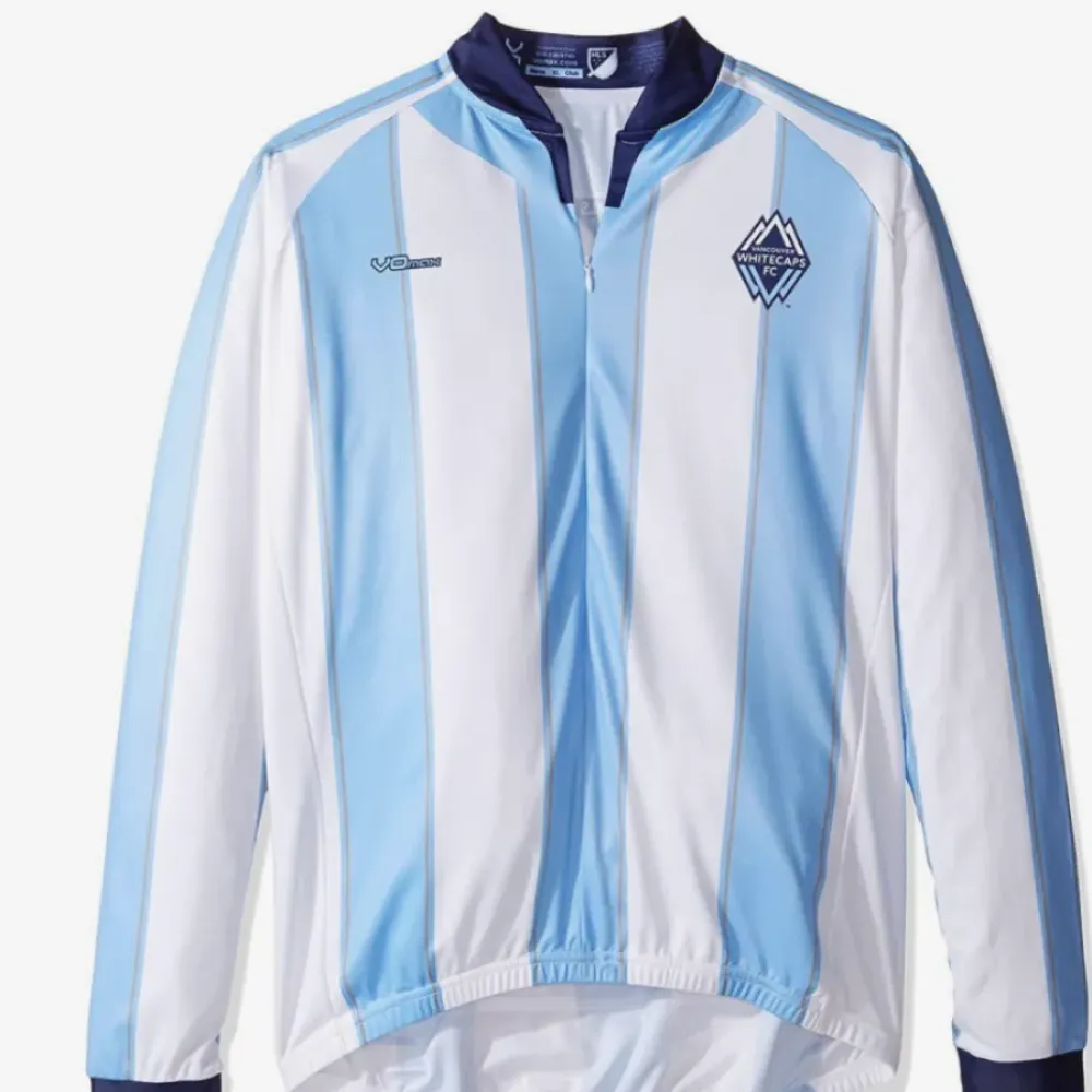 Vonix MLS Vancouver Whitecaps FC Long Sleeve Cycling Jerseys Light Blue/White/Navy