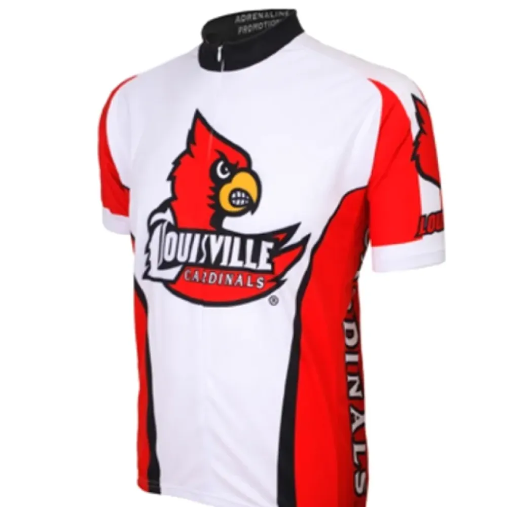 Adrenaline Promotions Louisville Cardinals Short Sleeve Cycling Jersey/White/Red/Black