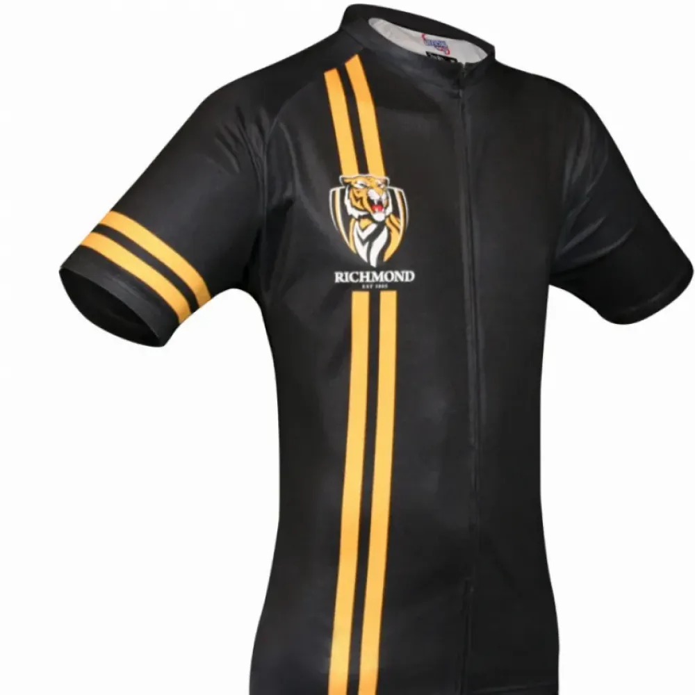 Richmond Tigers Short Sleeve Cycling Jersey/Black/Gold
