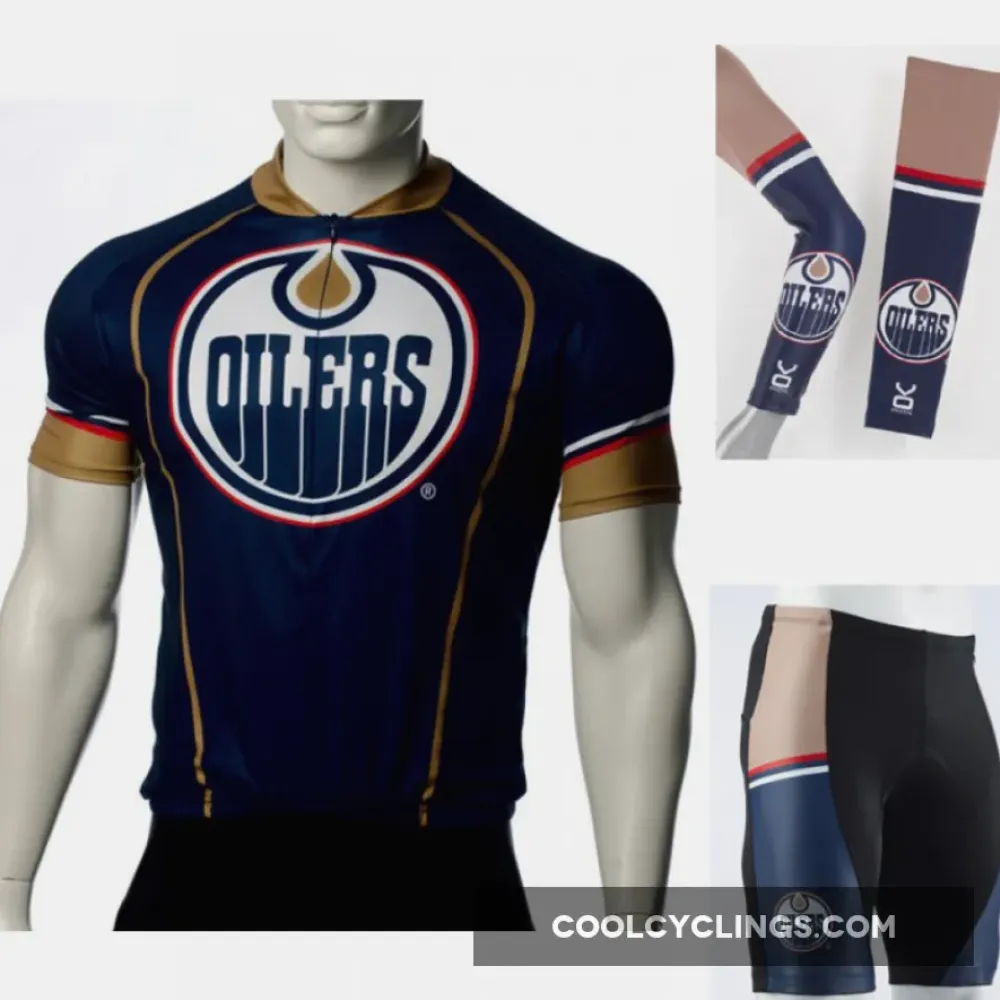 Edmonton Oilers Cycling Jersey Bib Shorts Arm Warmers