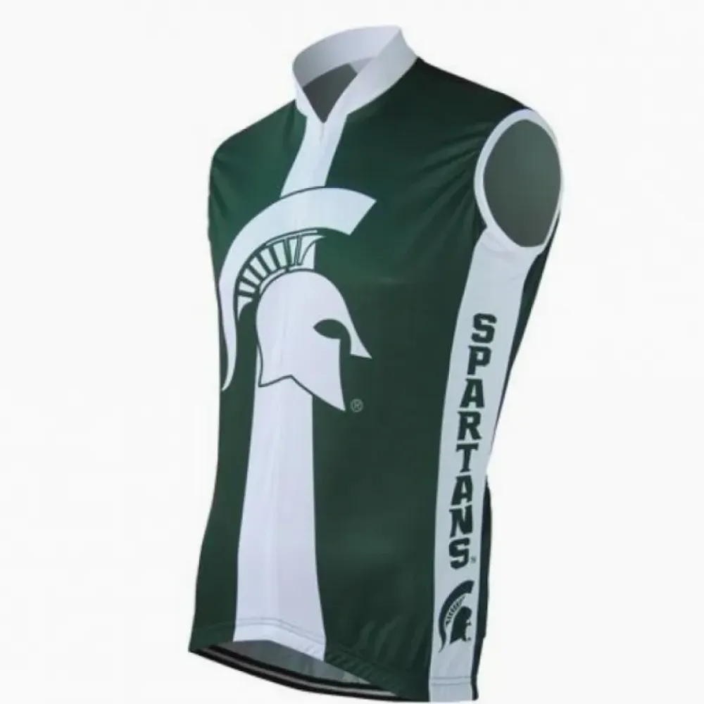 Michigan State Spartans Sleeveless Cycling Jersey/Green/White