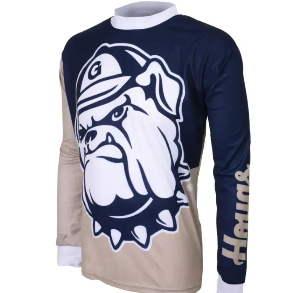 Hoyas Long Sleeve Cycling Jersey/Navy/White/Sand