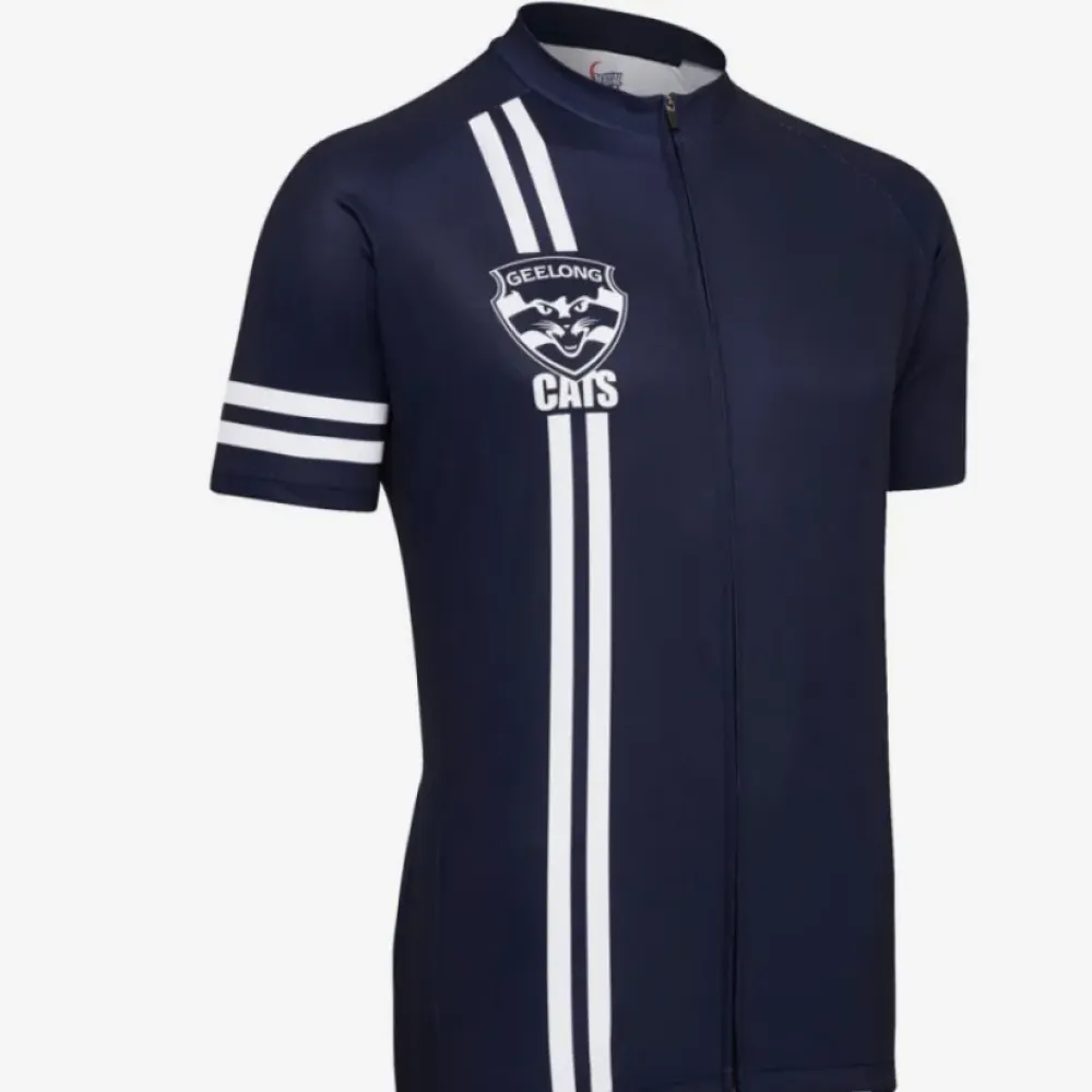 AFL Geelong Cats Short Sleeve Cycling Jerseys Navy/White