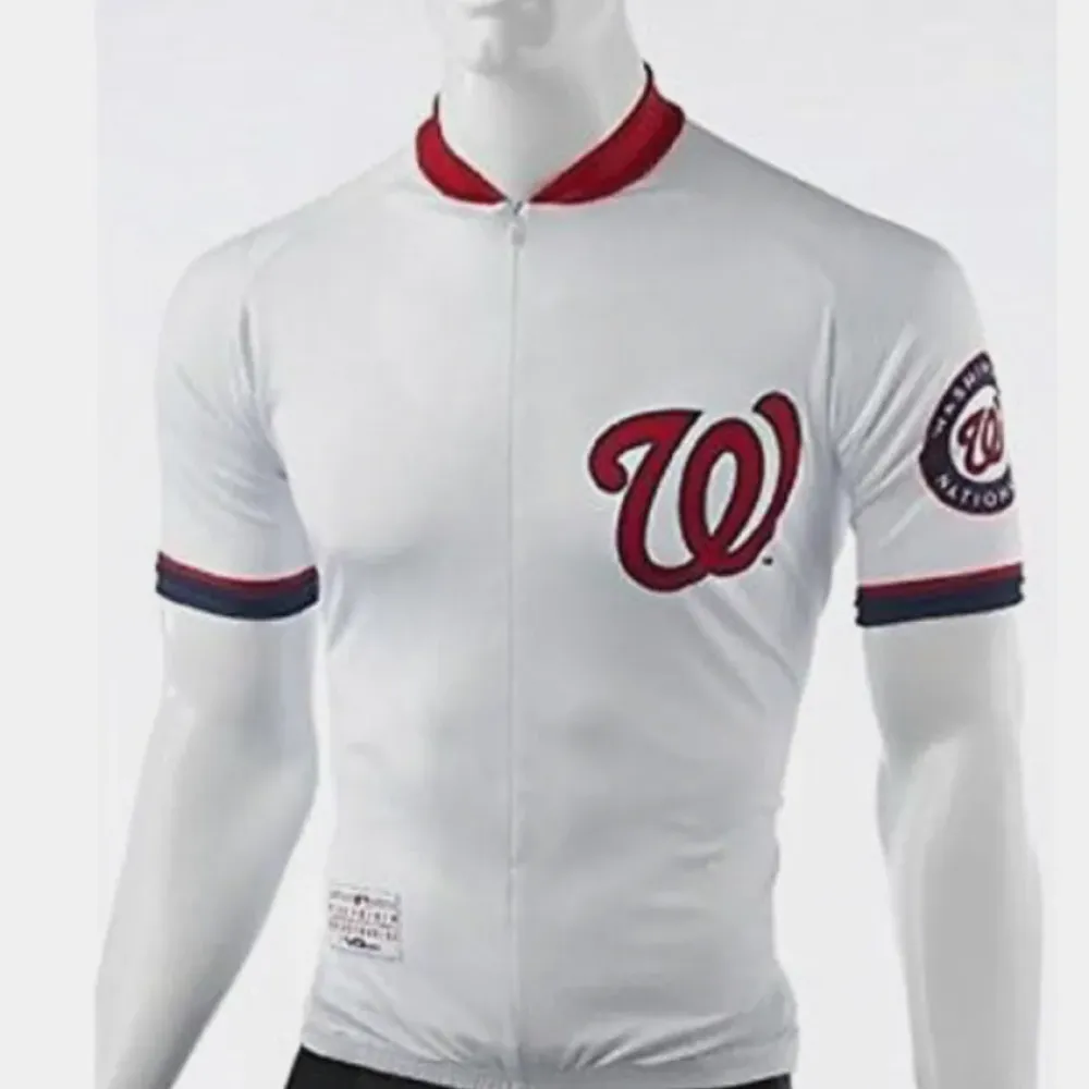 MLB Washington Nationals Cycling Short-Sleeve Jersey/White/Red/Navy