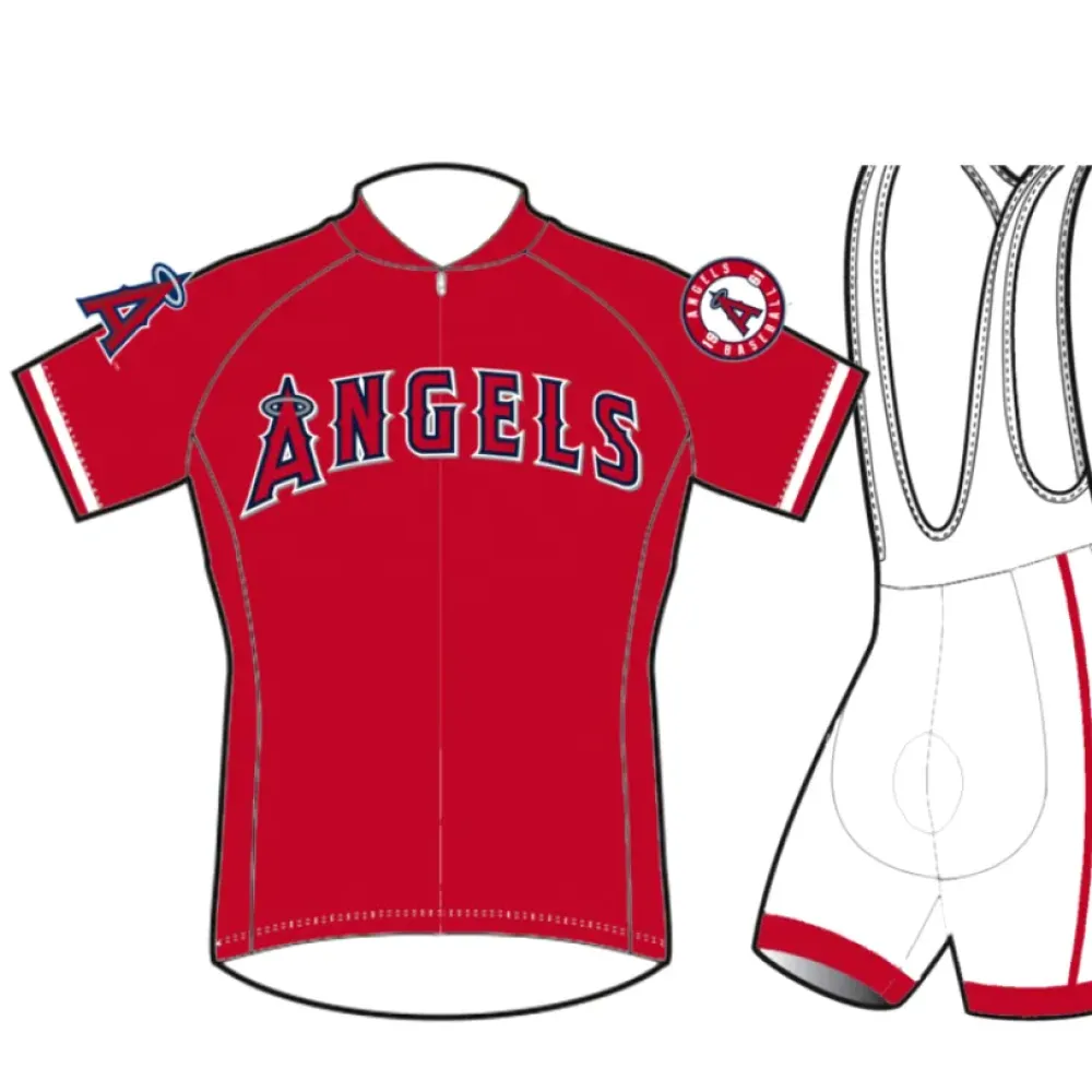 Los Angeles Angels Cycling Jersey and Bib Shorts/Red/White/Black