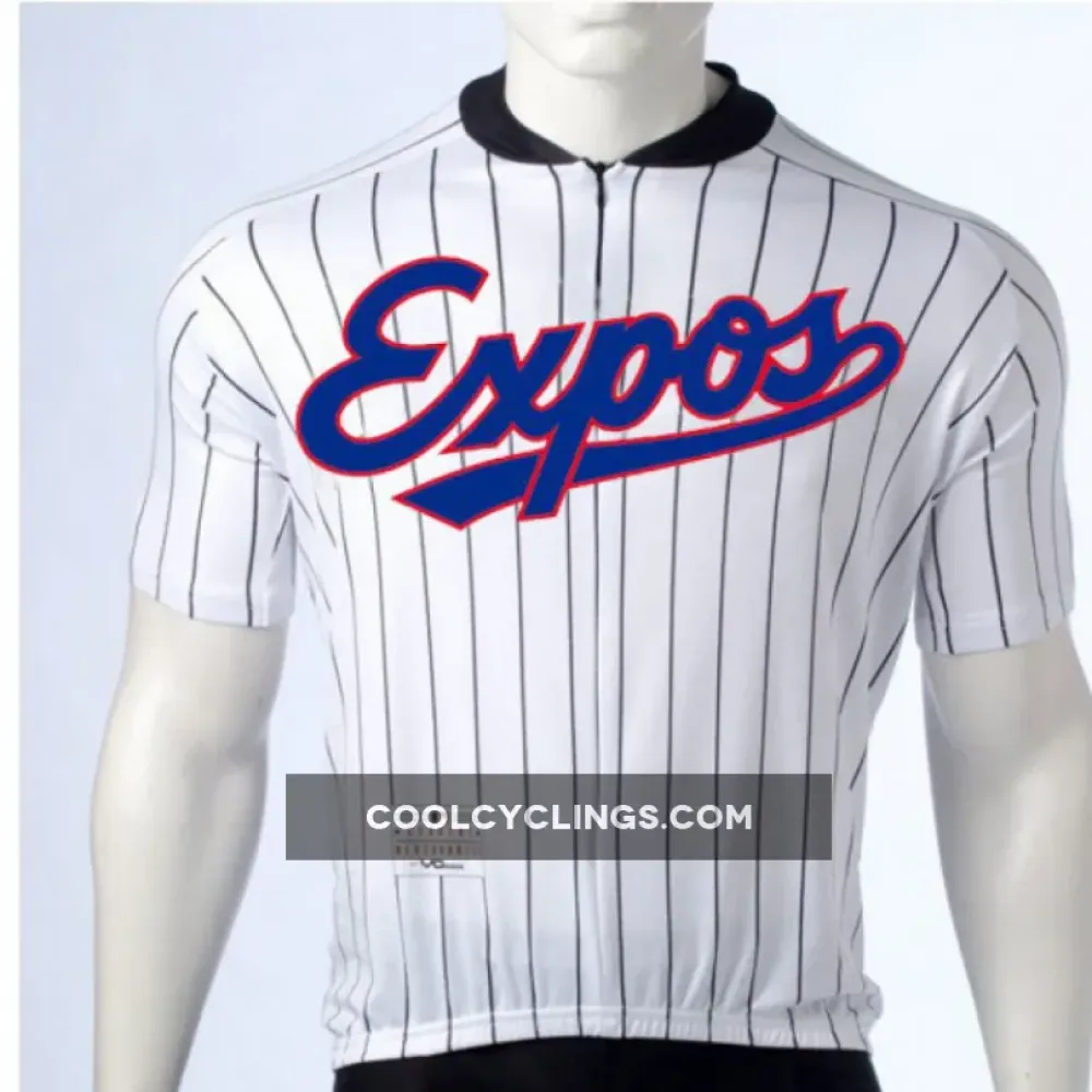 MLB Montreal Expos Retro Cycling Jersey - Short Sleeve/White/Black