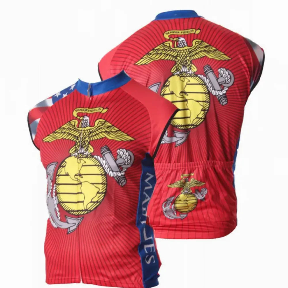 USMC Sleeveless Cycling Jersey/Red/Blue