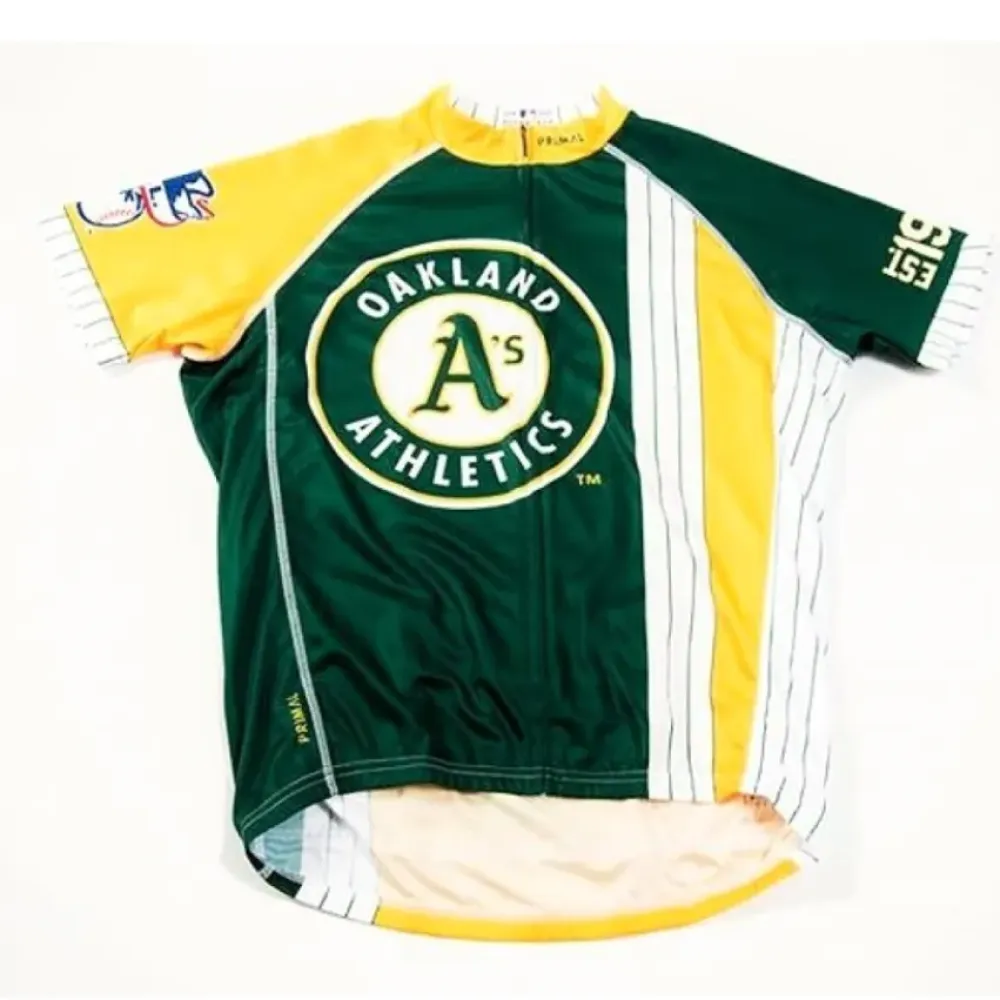 MLB Oakland Athletics Cycling Jersey/Green/Yellow/White