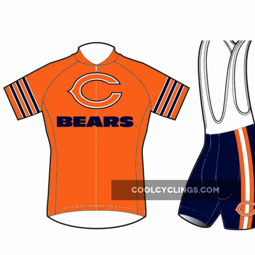 NFL Chicago Bears Cycling Jersey and Bib Shorts/Orange/Navy/White
