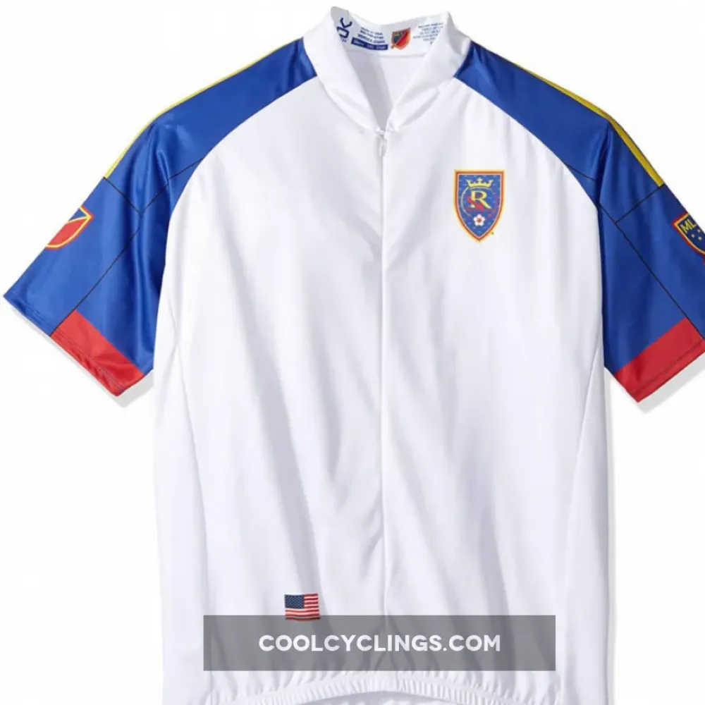Real Salt Lake Short Sleeve Cycling Jersey White/Blue/Gold
