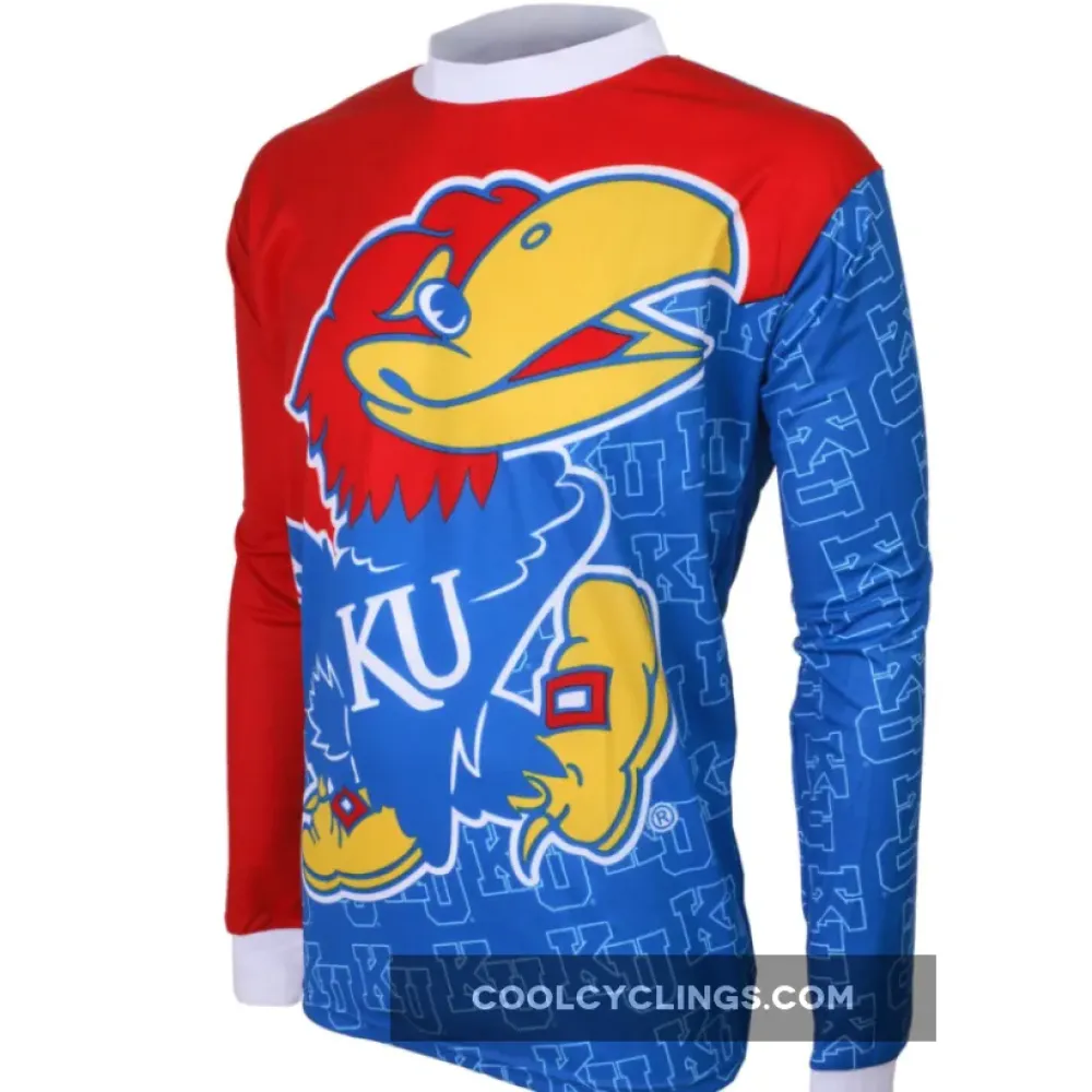 Kansas Jayhawks MTB Cycling Jersey/Red/Blue/Yellow