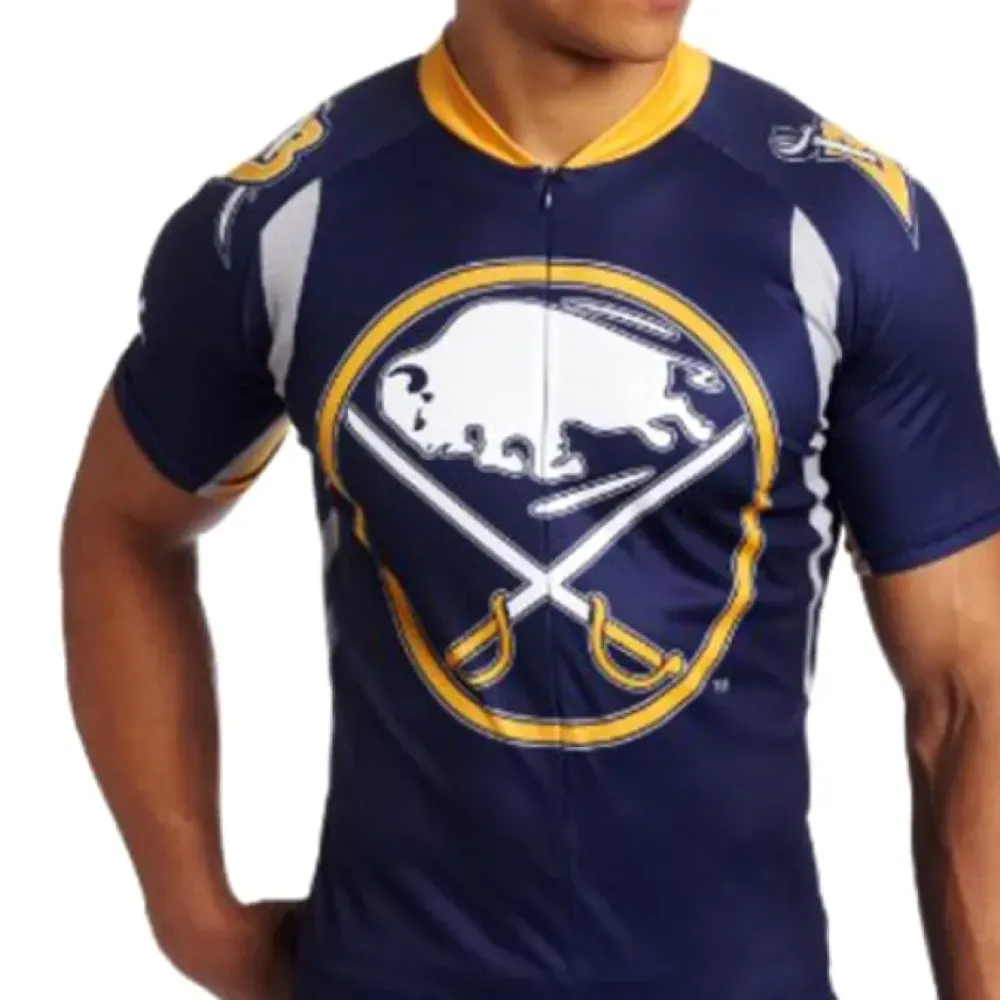Buffalo Sabres Cycling Jersey - Official NHL Design/Blue/Gold/White
