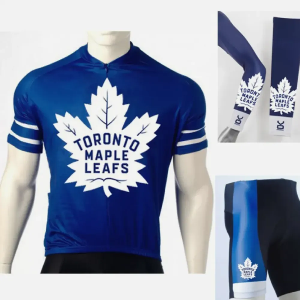Toronto Maple Leafs Cycling Jersey Bib Shorts Arm Warmers Blue/Black