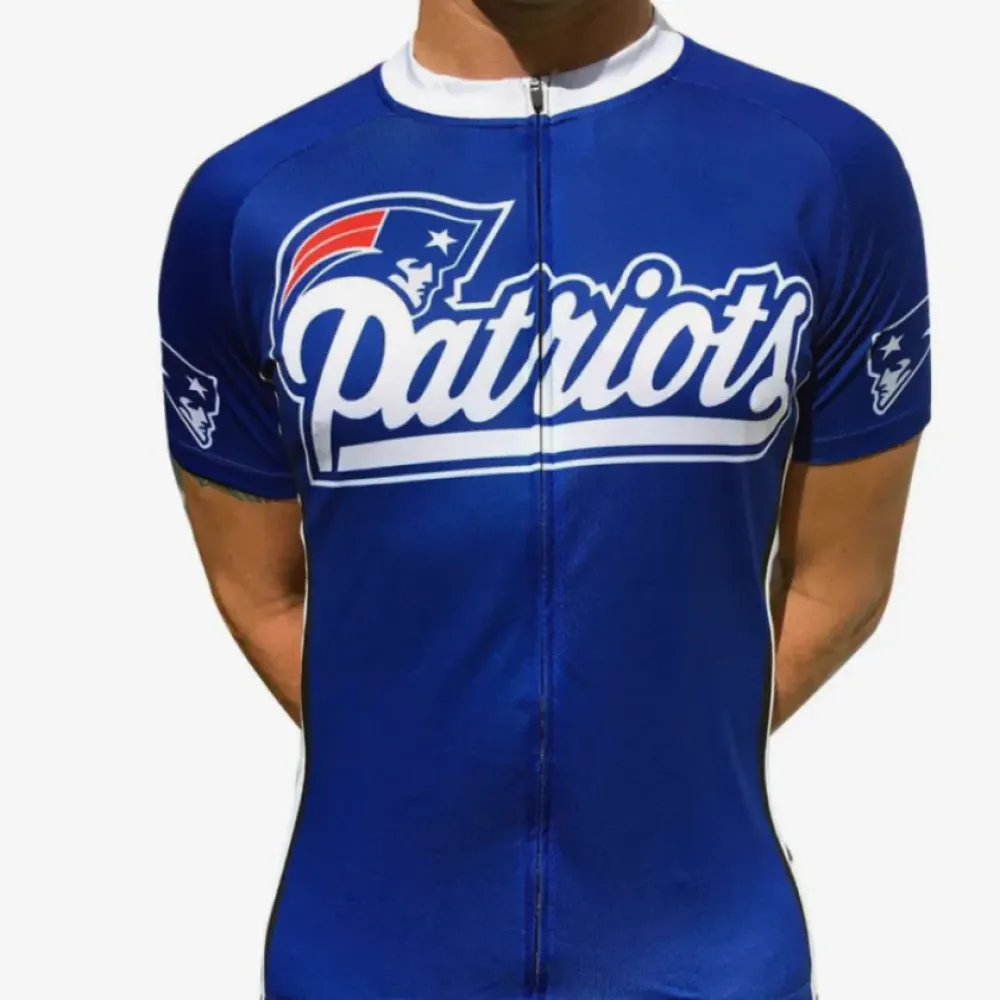 New England Patriots Cycling Jersey - Official NFL Merchandise/Blue/White