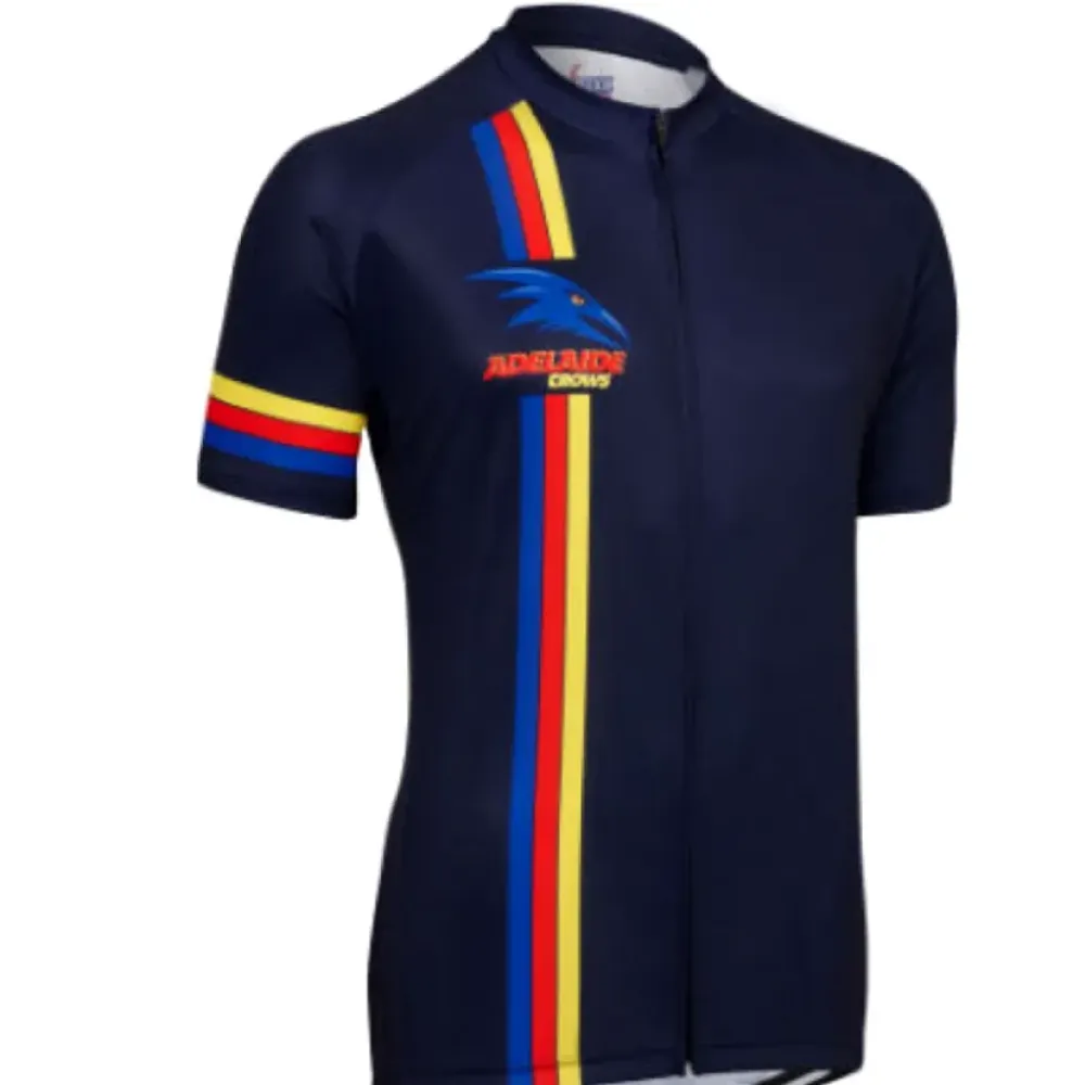 Adelaide Crows Mountain and road bike Short Sleeve Cycling Jerseys Navy/Red/Yellow
