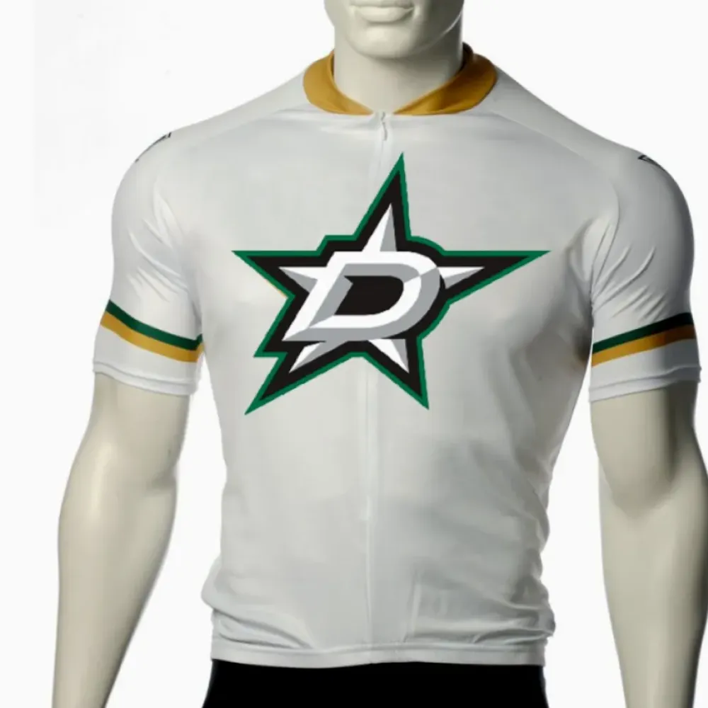 Dallas Stars Cycling Jersey NHL Logo White/Green