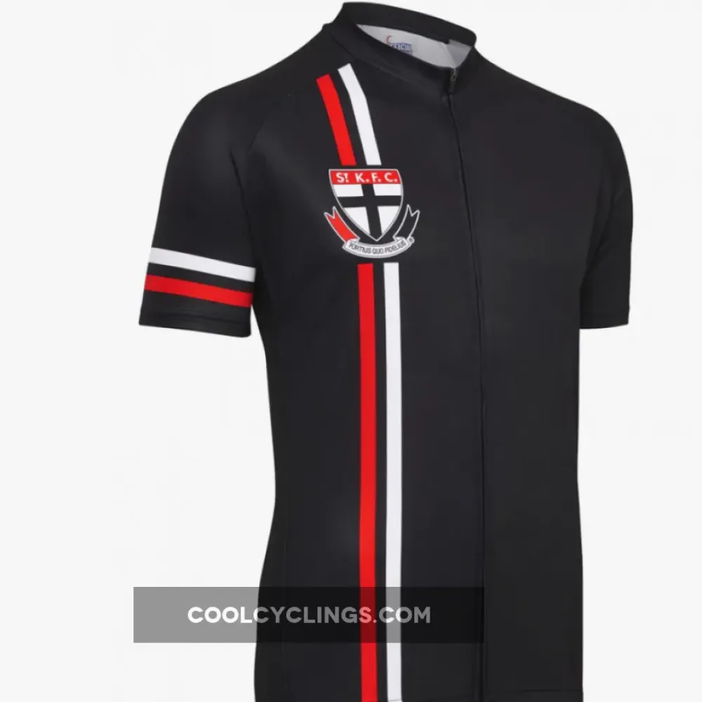St Kilda Saints Short Sleeve Cycling Jersey/Black/Red/White