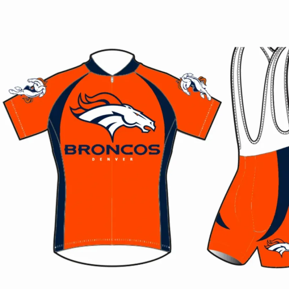 Denver Broncos Cycling Bib Shorts Orange/Navy/White