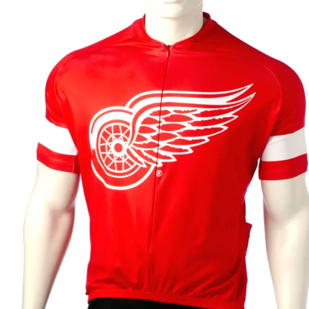 Detroit Red Wings Cycling Jersey - Authentic Design/Red/White