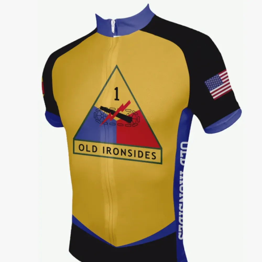 US Army Unit 1st Armored Division Cycling Jersey/Blue/Yellow/Black