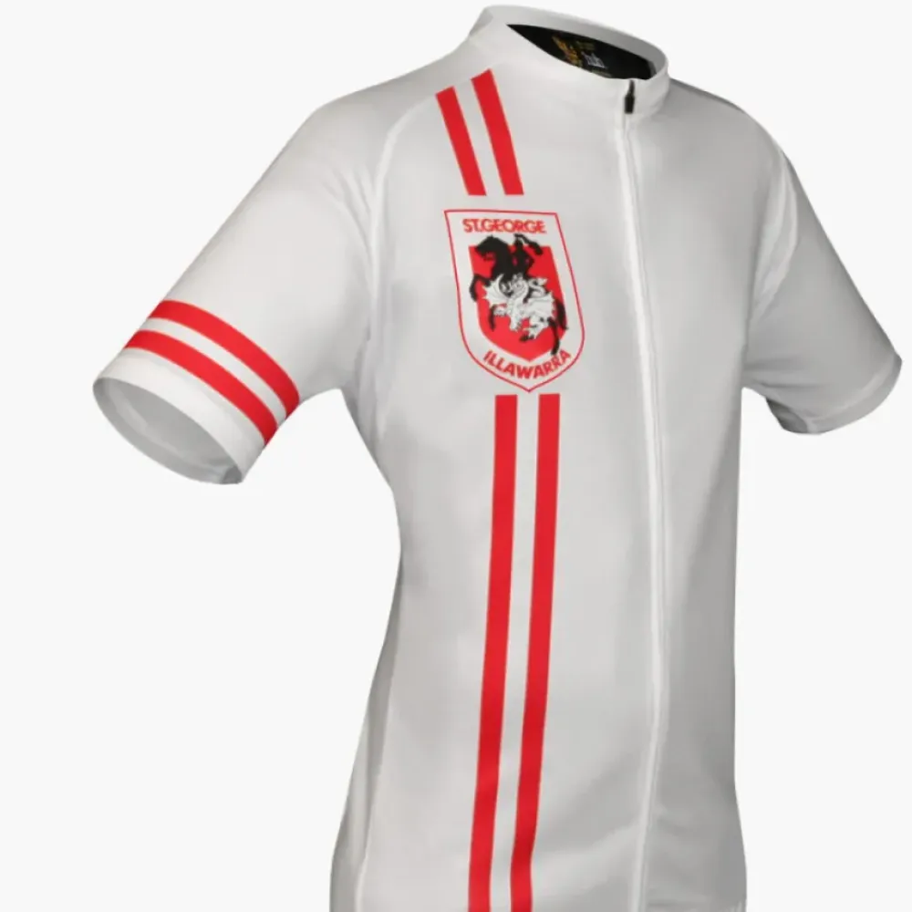 St. George Illawarra Dragons Short Sleeve Cycling Jersey/White/Red