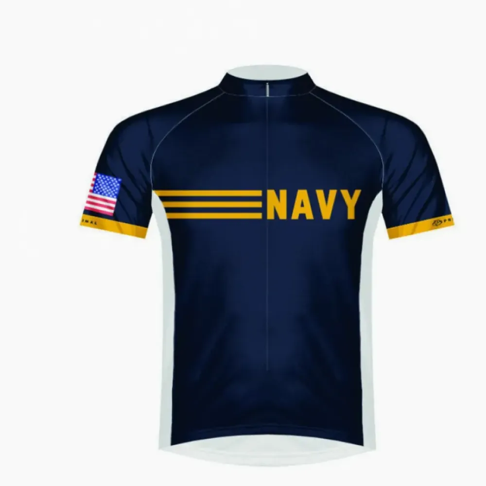 Primal United States NAVY Short Sleeve Cycling Jerseys/Blue/Yellow