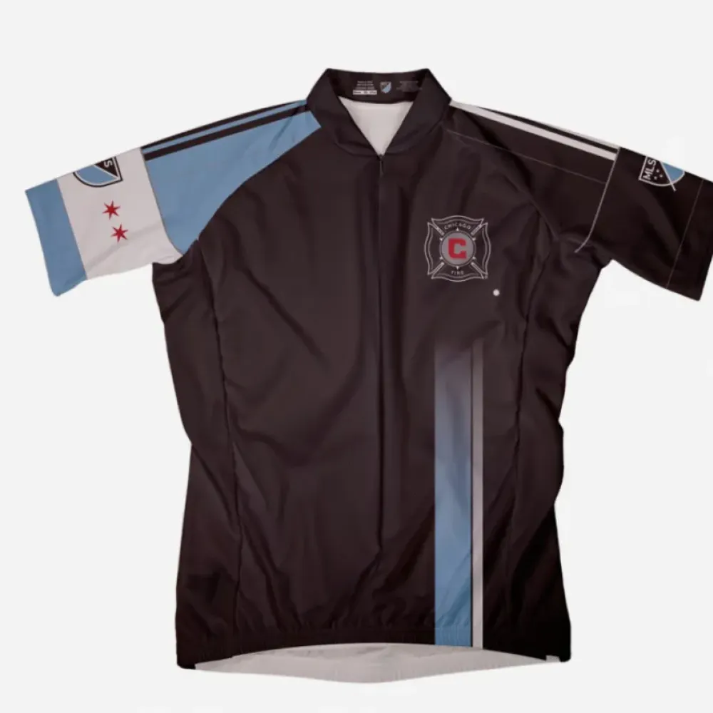 Chicago Fire SC Cycling Jersey/Black/Light Blue/Grey