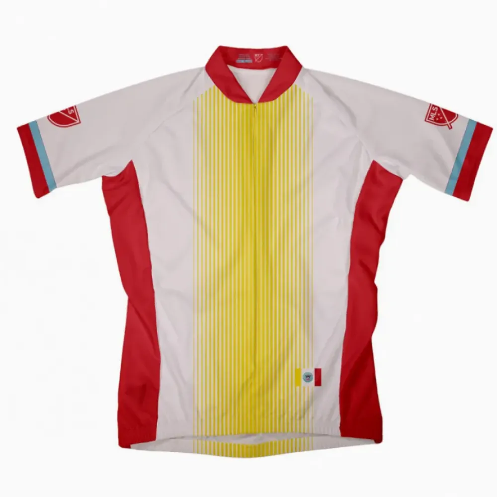 MLS Columbus Crew Cycling Short Sleeve Jersey/White/Yellow/Red
