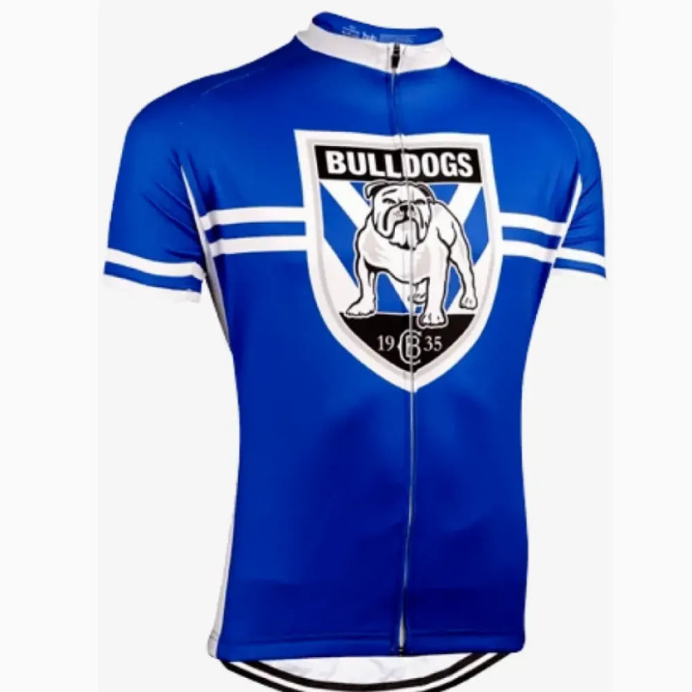 Bulldogs Team Cycling Jersey Redesign Short-Sleeved Techwear Blue/White