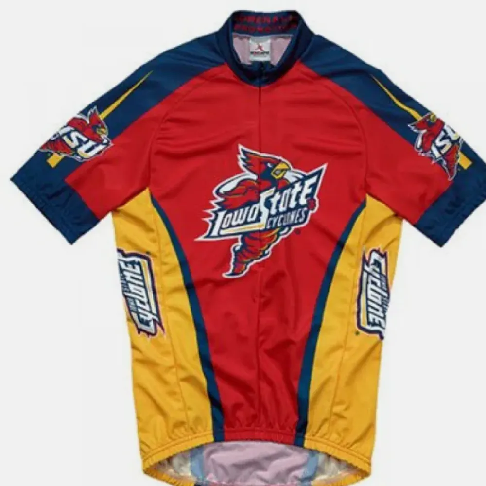 Cyclone Official Iowa State Cyclones Cycling Jersey - Red/Yellow/Blue