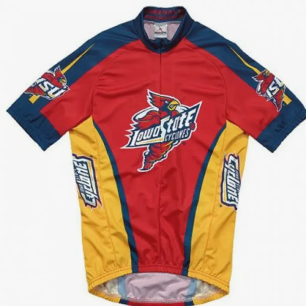 Cyclone Official Iowa State Cyclones Cycling Jersey - Red/Yellow/Blue