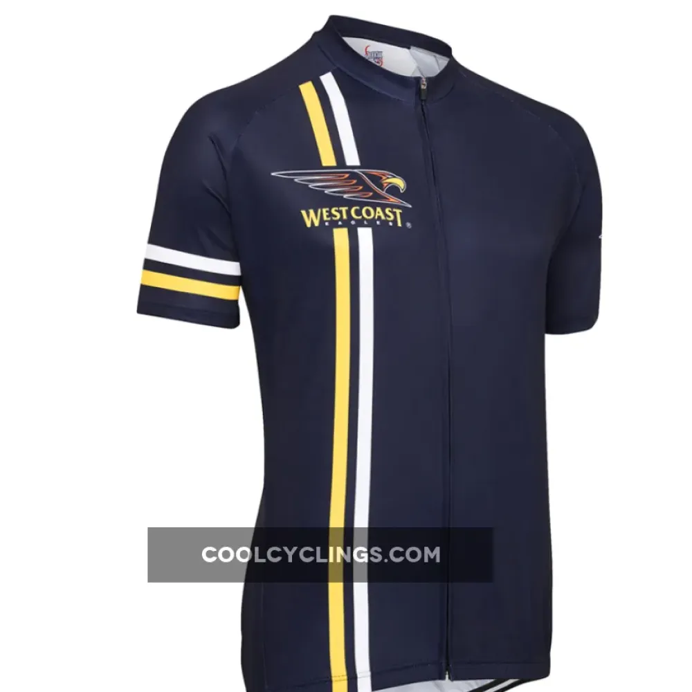 West Coast Eagles Mountain and road bike Short Sleeve Cycling Jerseys Navy/Yellow/White
