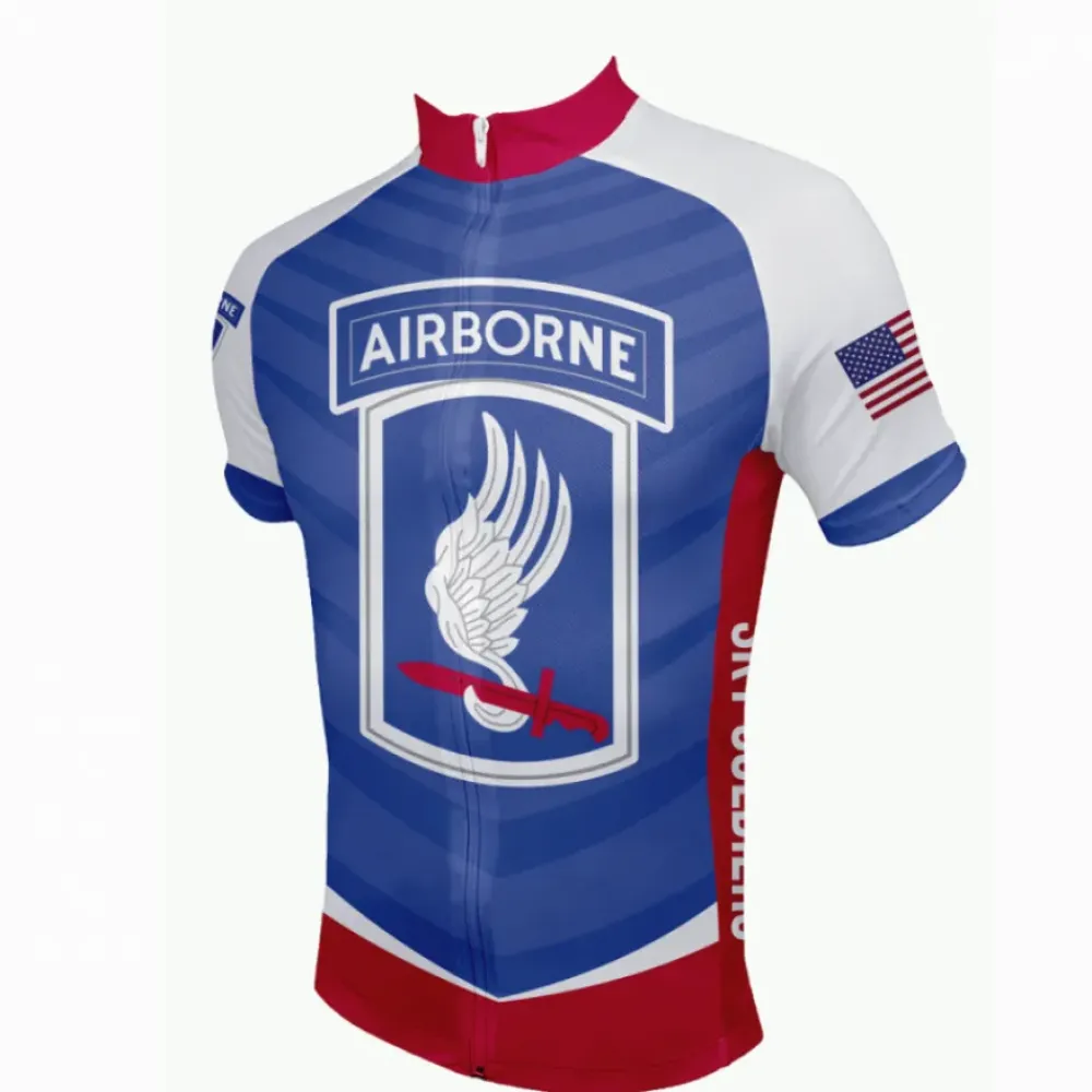 US Army Unit 173rd Airborne Brigade Cycling Jersey/Blue/White/Purple