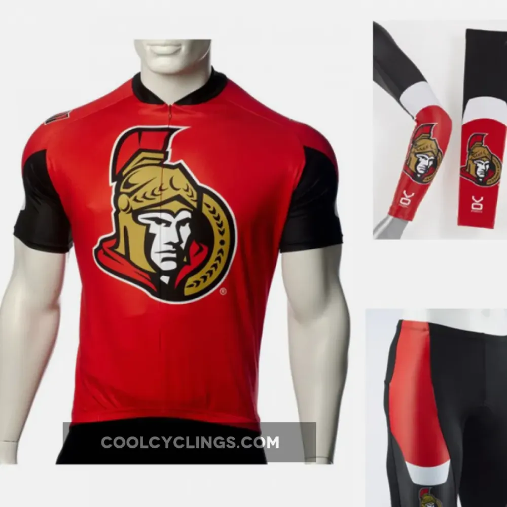 Ottawa Senators Cycling Jersey Bib Shorts Arm Warmers Red/Black