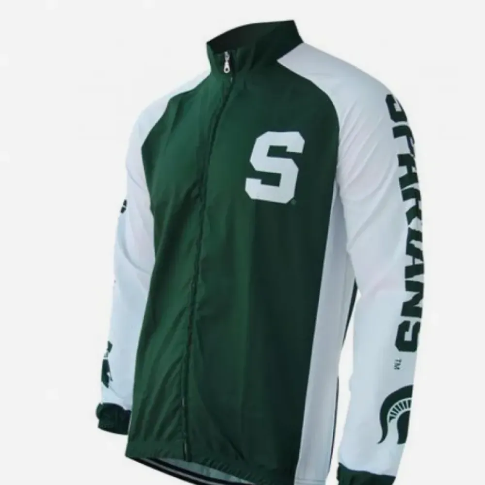 Michigan State Spartans Cycling Jersey/Green/White