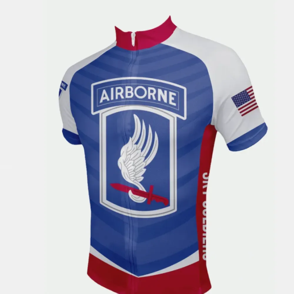 US Army Unit 173rd Airborne Brigade Cycling Jersey/Blue/White/Purple