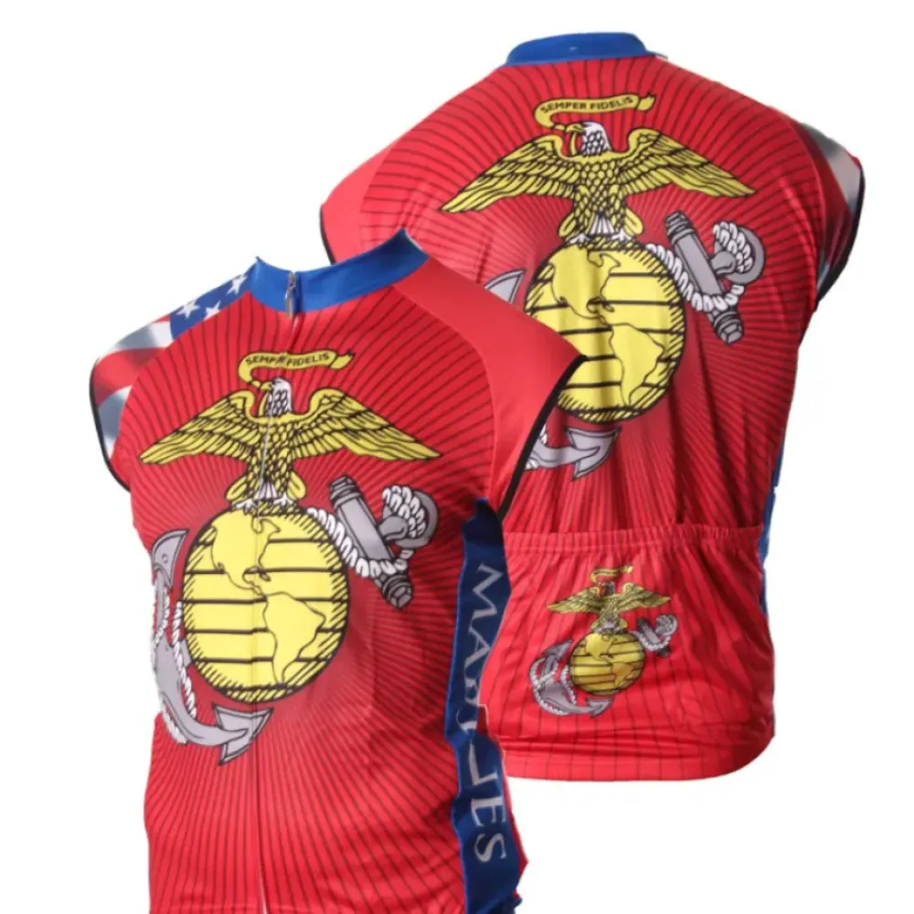 USMC Sleeveless Cycling Jersey/Red/Blue