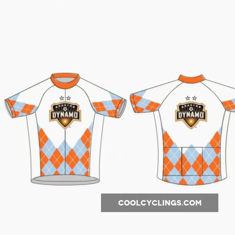 Houston Dynamo Cycling Jersey/White/Orange/Light Blue