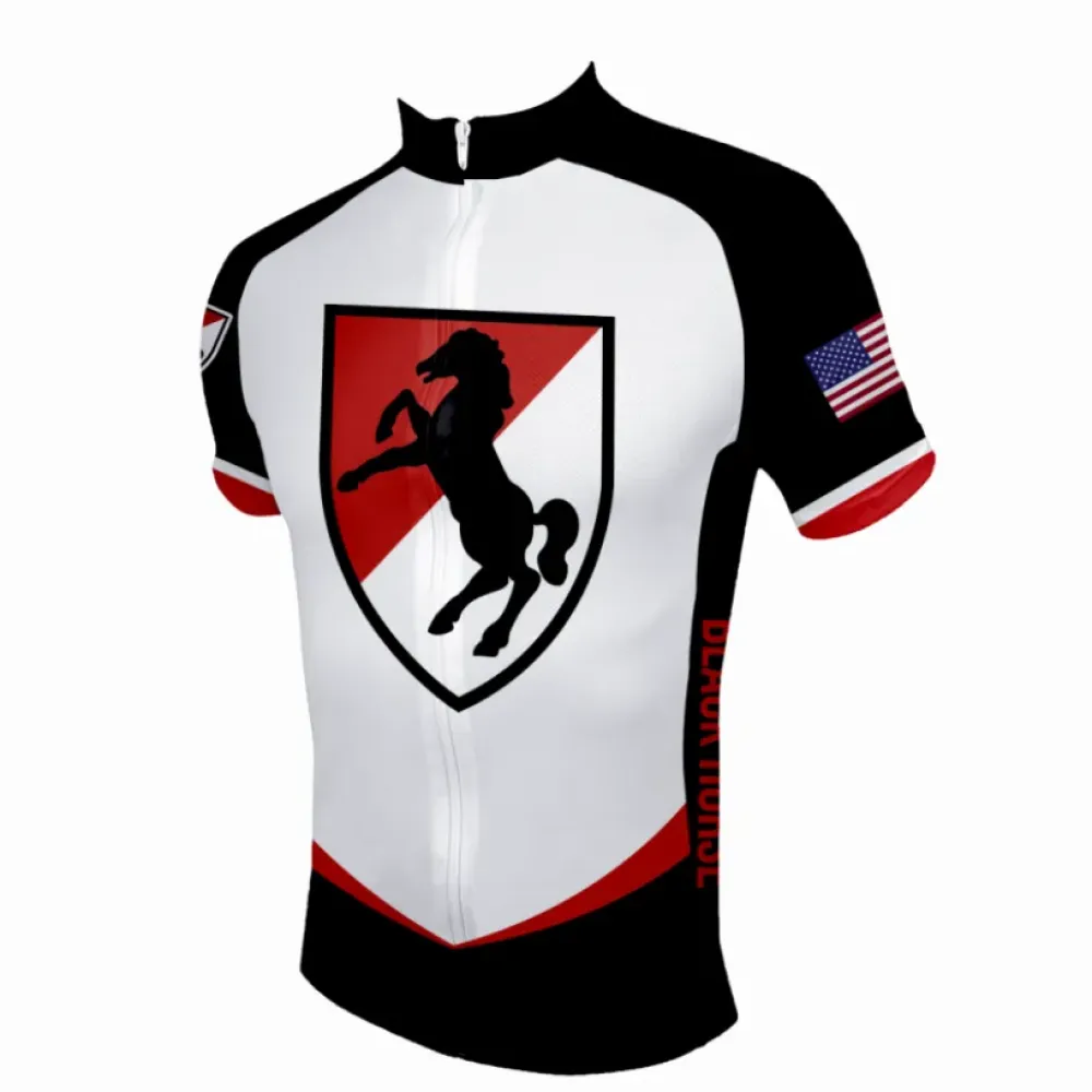 Black Horse Cycling Jersey/White/Red/Black