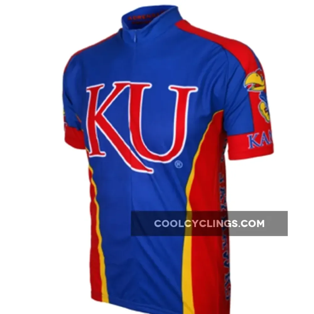 Adrenaline Kansas Jayhawks Road Cycling Jersey Blue/Red/Yellow