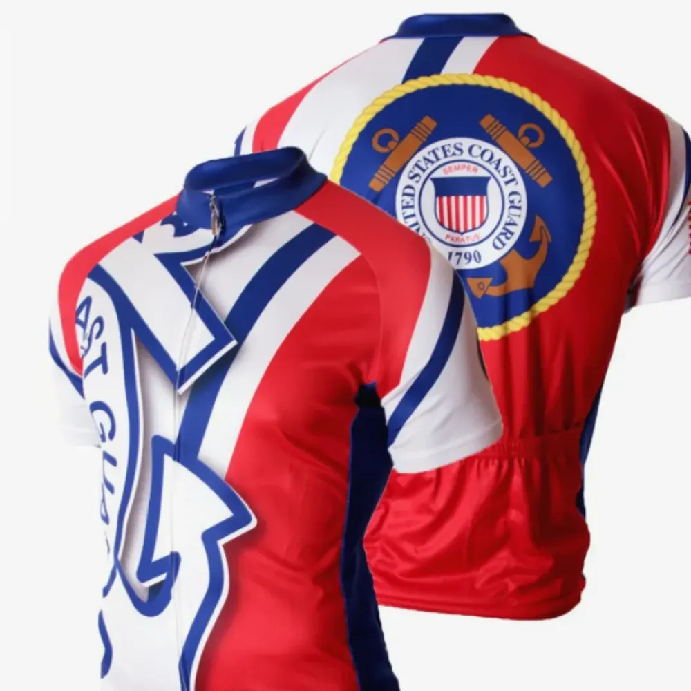 US United States Coast Guard Short Sleeve Cycling Jersey/Red/White/Blue