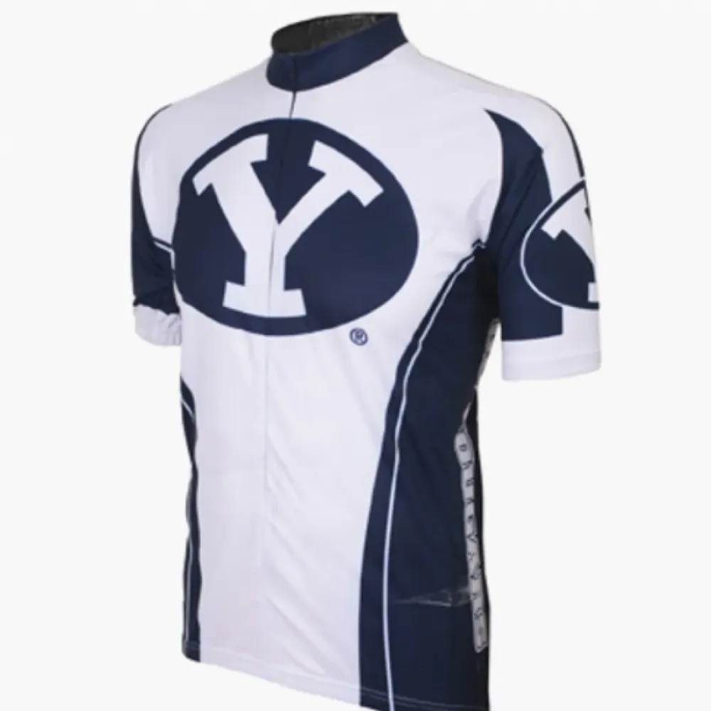 BYU Cougars Short Sleeve Cycling Jersey/White/Navy