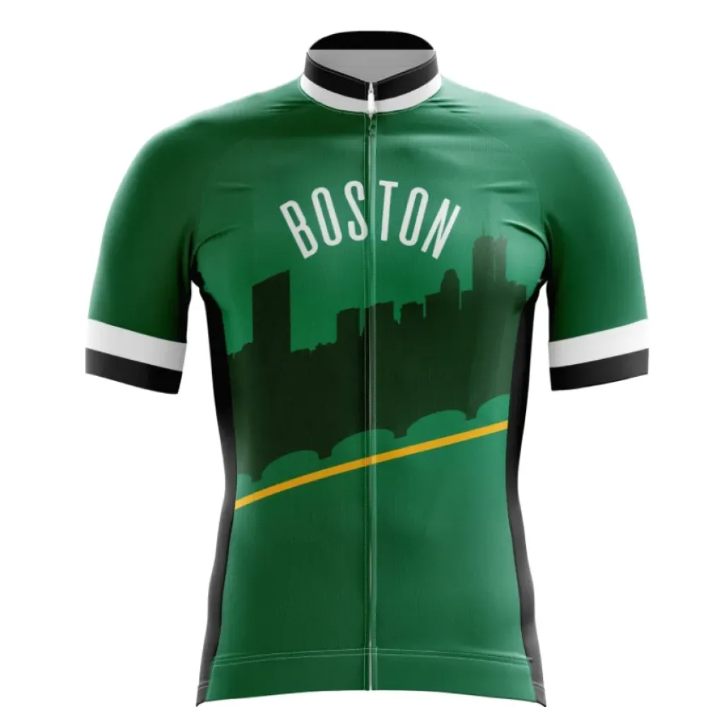 Boston Skyline Cycling Jersey/Green/Black/White