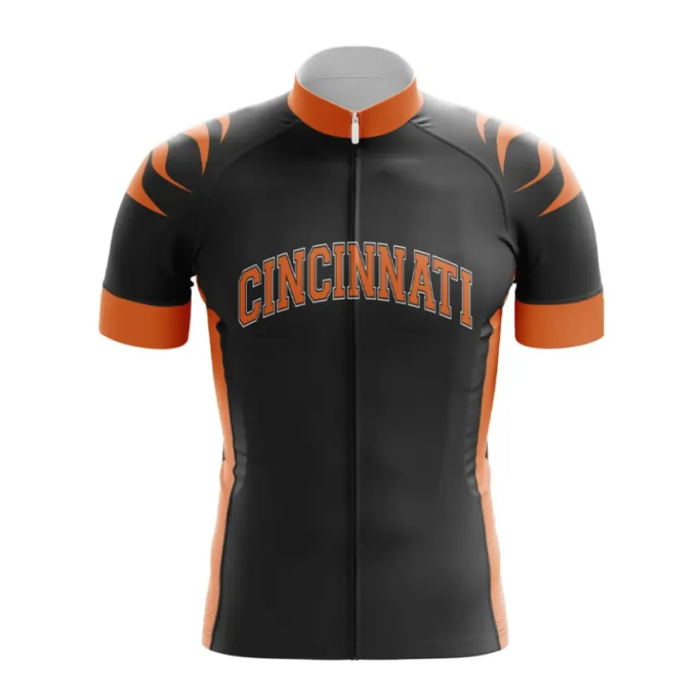 Cincinnati Football Cycling Jersey - Short Sleeve/Black/Orange
