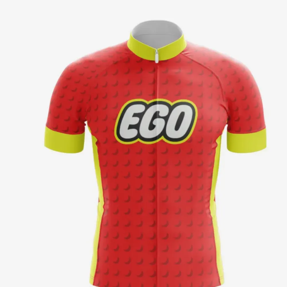EGOWear Premium Red Galactic Cycling Jersey - Red/Yellow