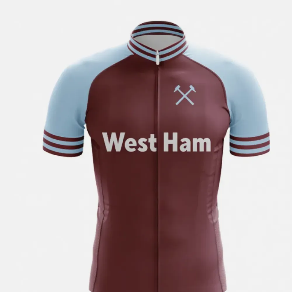 West Ham Cycling Jersey Short Sleeve/Burgundy/Light Blue