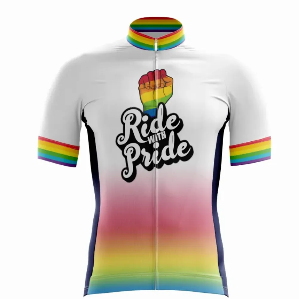 Ride With Pride Cycling Jersey Rainbow/White/Purple