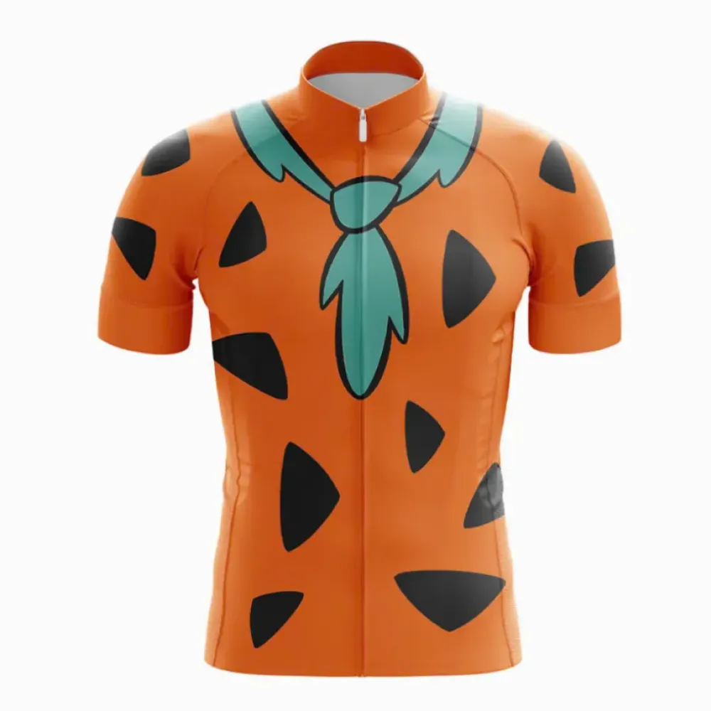 Flintstones Cycling Jersey - Orange/Turquoise/Black