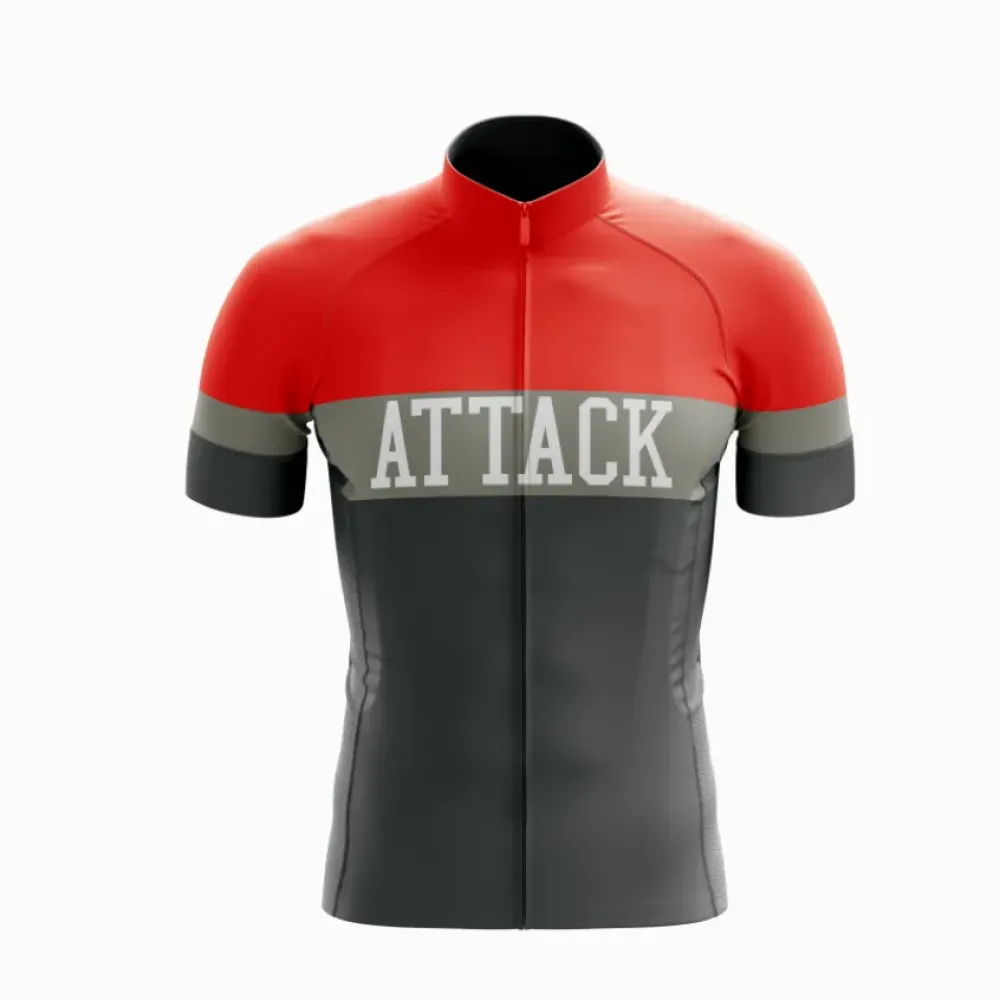 Attack Cycling Jersey - Aggressive Red/Gray